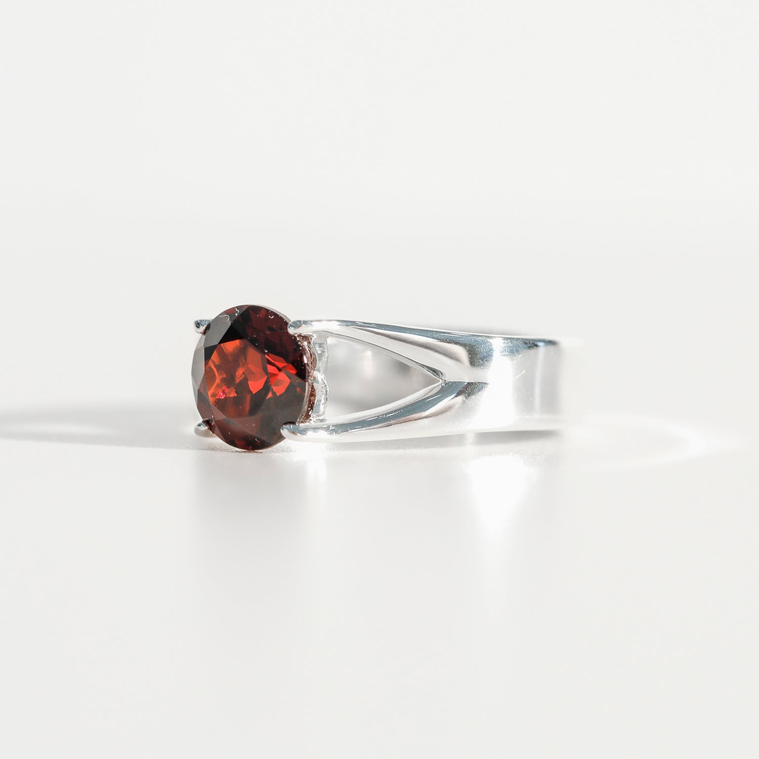 14kt Yellow Gold “Skinny” Ring with Garnet | More Than Just Rings